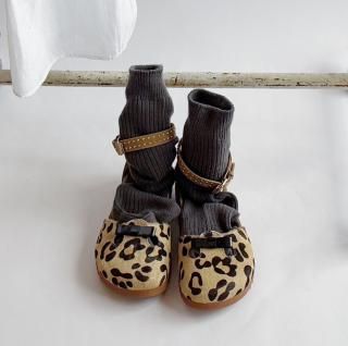 Laula Leopard Ribbon Ankle Strap Sandal