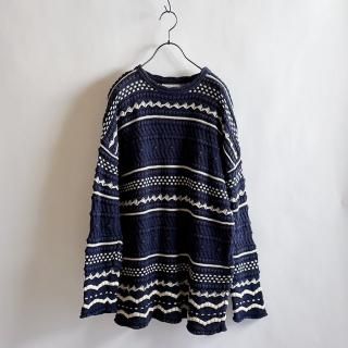 Vintage Benetton Embroidered Cotton Knit Sweater