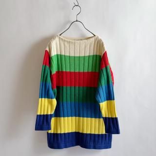 Vintage Benetton Rainbow Color Cotton Knit Sweater