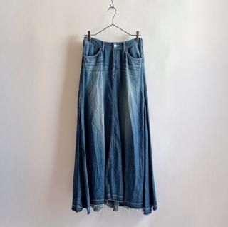 woadblue Denim Maxi Skirt