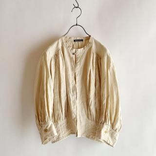 Linen Tuck Gathered Blouse