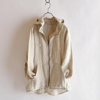 Linen Zip-Up Parka Jacket