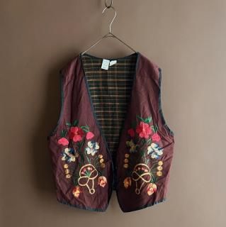 Ethnic Flower Embroidered Vest