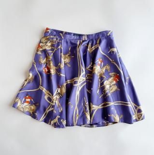 Ralph Lauren Horse Riding Pattern Silk Skirt