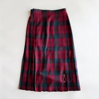 Made in Scotland Wool Wrap Kilt Skirt Bordeaux