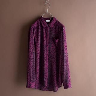 DKNY Leopard Print Sheer Shirt