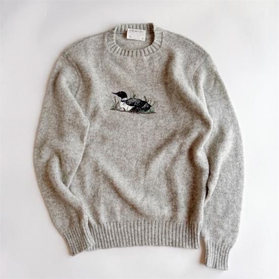 Vintage Bird Embroidered Shetland Knit Sweater - WATASHI A vintage