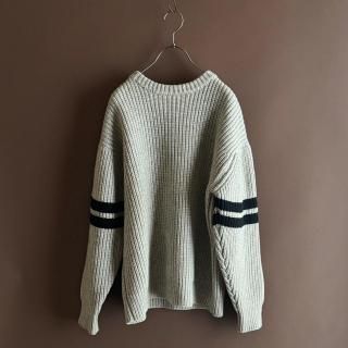 Ash Gray Sleeve Rib Knit Sweater