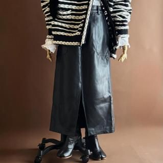 From France Eco-Leather Midi Skirt