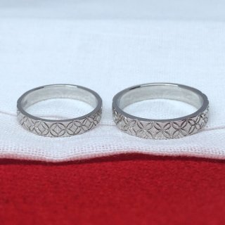 フルオーダー、七宝柄の一点もの結婚指輪