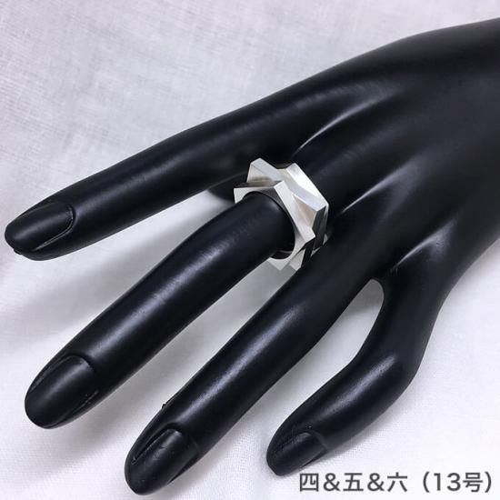 ヘキサゴン（六角形）のシルバーリング