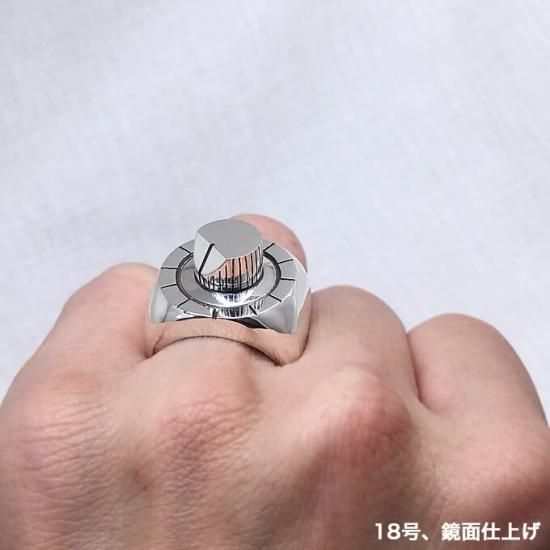TB-303 knob ring（可動式つまみのごついシルバーリング）