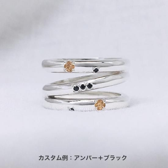 ジルコニアのオリオン座3連シルバーリング　10-11号くらい ジルコニアのオリオン座3連シルバーリング 10-11号くらい