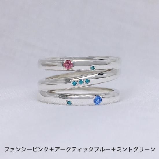 ジルコニアのオリオン座3連シルバーリング　10-11号くらい ジルコニアのオリオン座3連シルバーリング 10-11号くらい