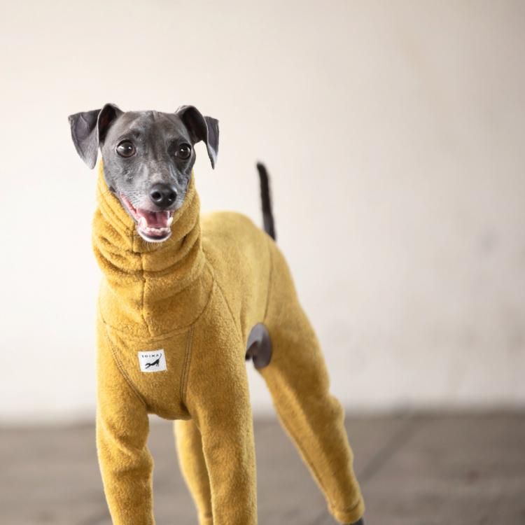 FLEECE L/S ROMPERS [MUSTARD]