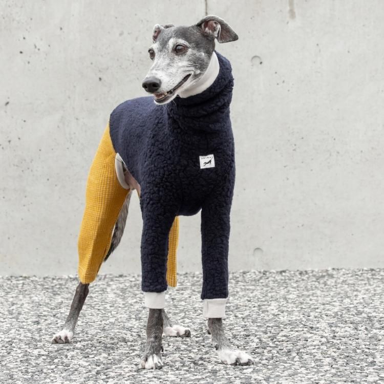ITALY WOOL SWITCHING ROMPERS [DARK NAVY/MUSTARD]