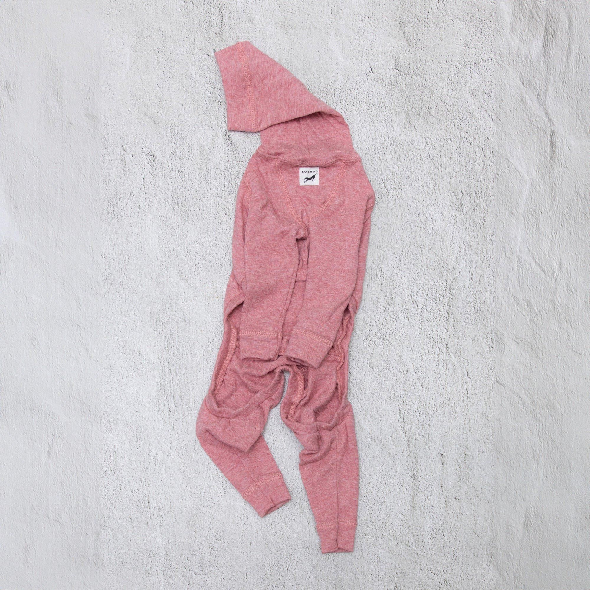 WRINKLE DOUBLE FACE ROMPERS [RED PINK] - イタグレ / ウィペット服