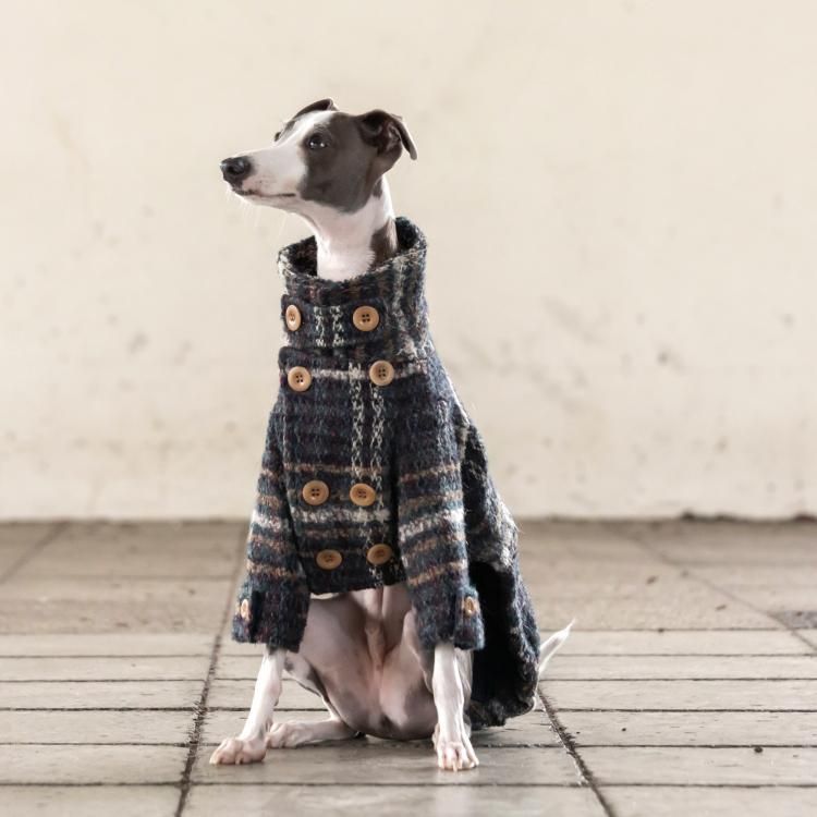 ALPACA BLEND CHECK TWEED COAT [GREEN]