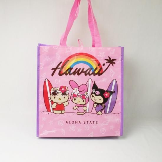 エコバッグ ハワイ限定 ビニールバッグ 日焼けキティ ピンク エコバッグ ハワイ限定 ビニールバッグ 日焼けキティ ピンク