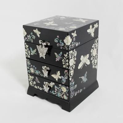 逸品の金樟の黒檀のアクセサリーの箱の赤い木の文は贈り物の宝石箱を