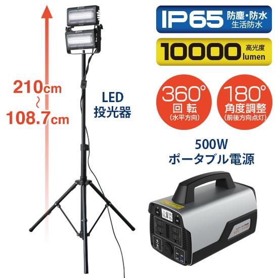 LED投光器 ポータブル電源セット | 株式会社ライズ