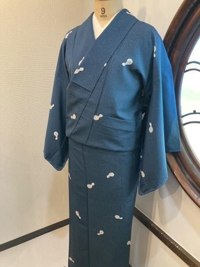 円窓K-714＊上品に♪飛び柄の瓢箪・夏 絽（未使用品）／リユース