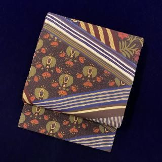 アンティークお買い得❗着物帯(袋帯) アンティーク リバーシブル 昼夜帯 金駒刺繍 刺繍 袋帯 着物