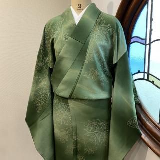 押し絵　アンティーク　和風　着物 掛け軸風の絵札模様 - からん::アンティーク着物・リサイクル