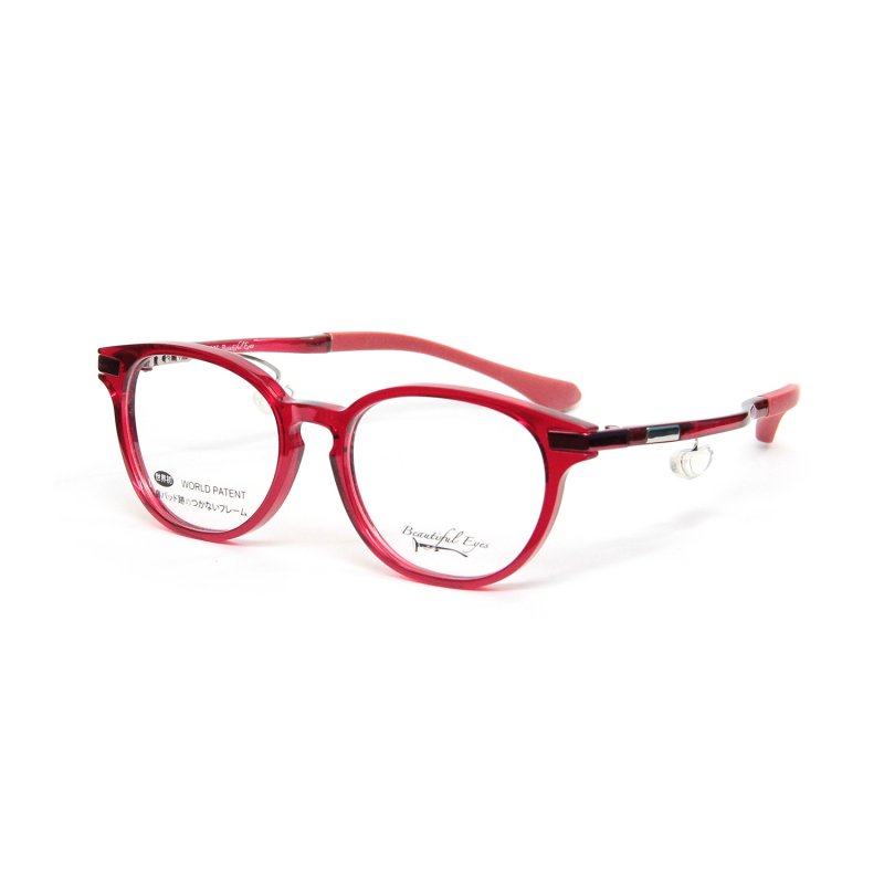 ボストンタイプ度付きメガネ（RED）
