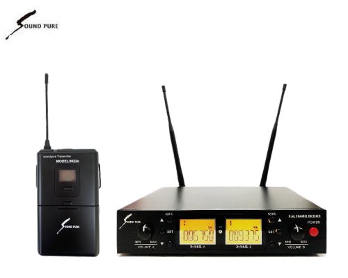 Soundpure（サウンドピュア）　ボディパック型送信機(のみ)1個 / 2ch受信機 ワイヤレスセット B帯　SPWH01-22e