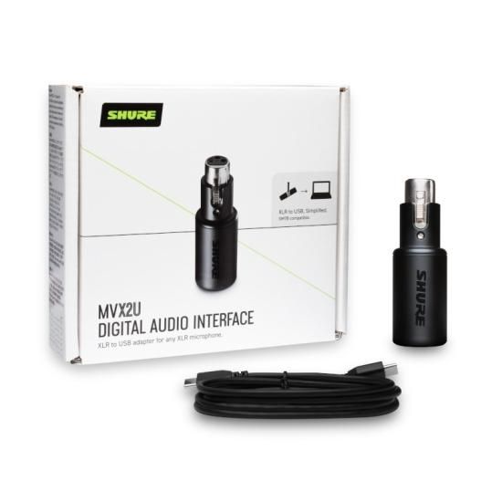 【新品】SHURE MVX2U デジタルオーディオインターフェイス SHURE デジタルオーディオインターフェース MVX2U（ヘッドホン