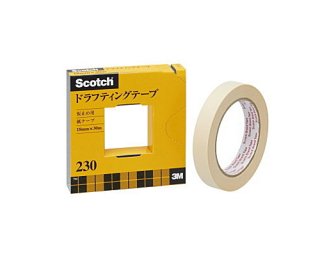 Scotch/スコッチ　ドラフティングテープ230-3-18 【カッター付 紙箱入り 1巻 18mm x 30m】