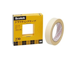 Scotch/スコッチ　ドラフティングテープ230-3-24 【カッター付 紙箱入り 1巻 24mm x 30m】