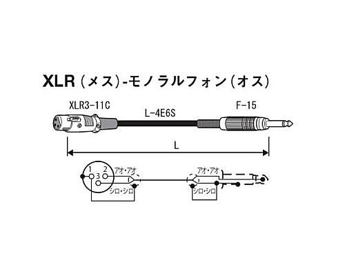 CANARE（カナレ）XLR/TRSケーブル 7m XLR（メス）⇔モノラル