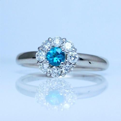 Pt900 パライバトルマリン ダイヤモンドリング PA 0.147ct D