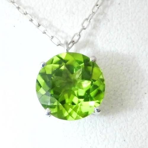 K18WG ペリドットネックレス PE 1.97ct 45cm