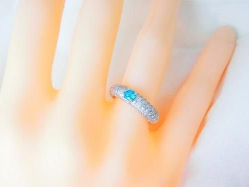 ブラジル産 パライバトルマリン ダイヤモンドリング PA 0.198ct ブラジル産 パライバトルマリン ダイヤモンドリング PA 0.198ct