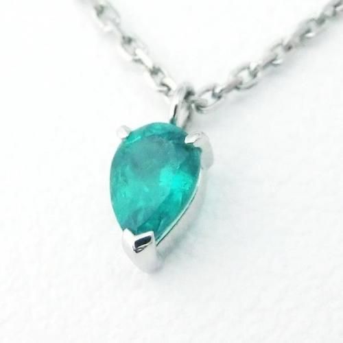Pt850/900 コロンビア産エメラルド ネックレス EM 0.16ct 40cm Pt850/900 コロンビア産エメラルド ネックレス EM 0.16ct 40cm
