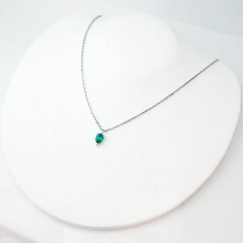 Pt850/900 コロンビア産エメラルド ネックレス EM 0.16ct 40cm Pt850/900 コロンビア産エメラルド ネックレス EM 0.16ct 40cm