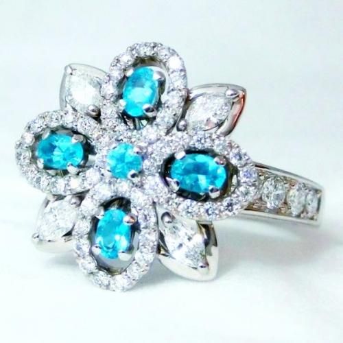 ブラジル産パライバトルマリン ダイヤモンドリング PA 0.26ct D ブラジル産パライバトルマリン ダイヤモンドリング PA 0.26ct D