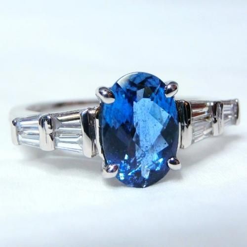 Pt900 サンタマリア アクアマリン ダイヤモンドリング AQ 1.13ct Pt900 サンタマリア アクアマリン ダイヤモンドリング AQ 1.13ct