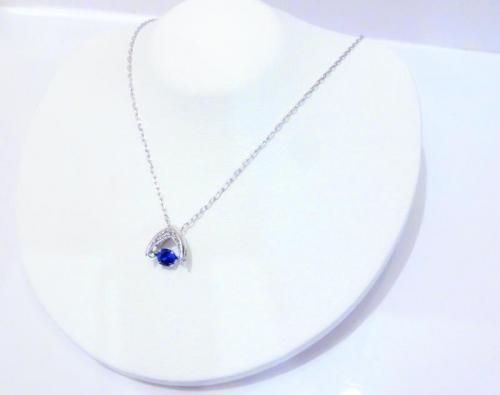 K18WG サファイア ダイヤモンド ダンシングネックレス SA 0.30ct D 0.02ct