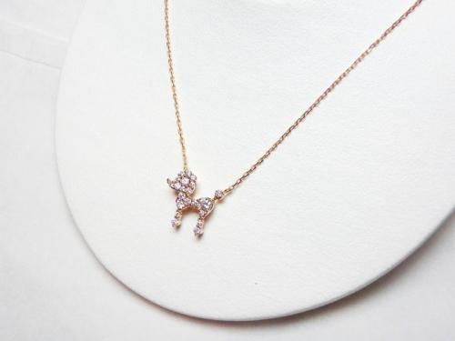 トイプードル ダイヤモンドネックレス D 0.25ct 40㎝ K18PG GGSJ トイプードル ダイヤモンドネックレス D 0.25ct 40㎝ K18PG GGSJ