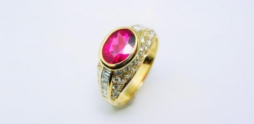 K18YG ルベライト ダイヤモンドリング TR 1.355ct D 0.89ct K18YG ルベライト ダイヤモンドリング TR 1.355ct D 0.89ct
