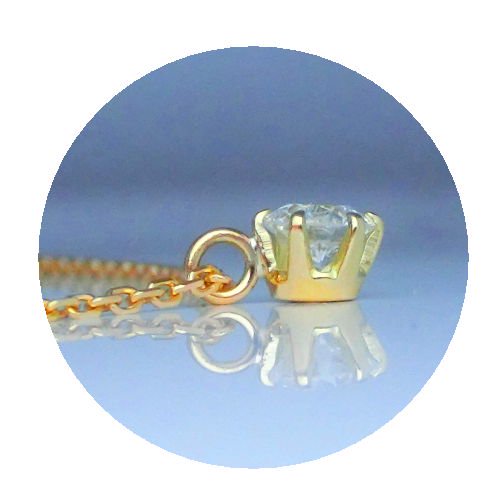 K18YG エクセレントダイヤモンドネックレス D 0.152ct D-VS2-EX 中央宝石研究所ソーティング付