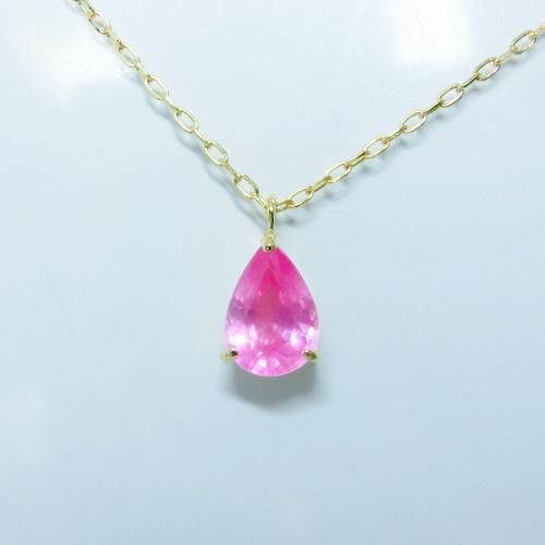 K18YGミルキーピンクスピネルペアシェイプカットネックレス1 K18YGミルキーピンクスピネルペアシェイプカットネックレス1
