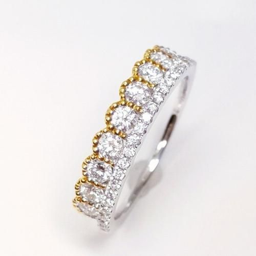 K18WG/YG C-LINE ダイヤモンドティアラリング D 0.69ct K18WG/YG C-LINE ダイヤモンドティアラリング D 0.69ct