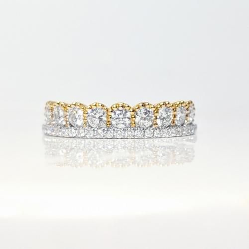 K18WG/YG C-LINE ダイヤモンドティアラリング D 0.69ct K18WG/YG C-LINE ダイヤモンドティアラリング D 0.69ct