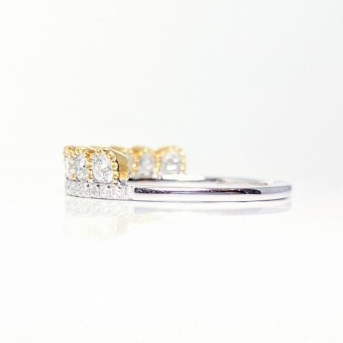 K18WG/YG C-LINE ダイヤモンドティアラリング D 0.69ct K18WG/YG C-LINE ダイヤモンドティアラリング D 0.69ct