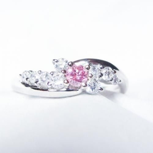ピンクダイヤモンドリング PD 0.11ct D 0.25ct Fancy Intense ピンクダイヤモンドリング PD 0.11ct D 0.25ct Fancy Intense